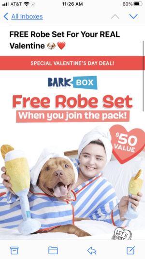 valentines day email barkbox