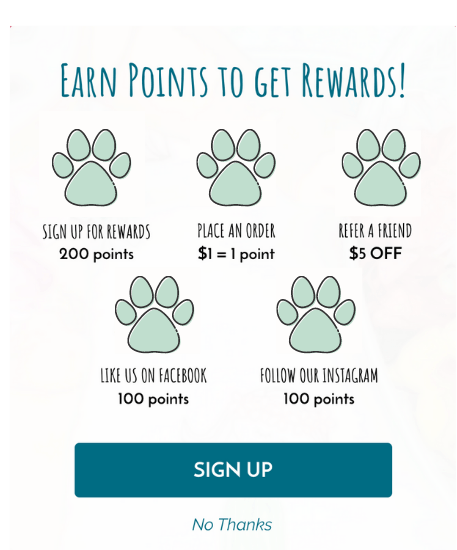 loyalty program opt-in pet care brand