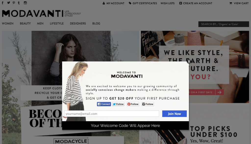 Modavanti pop-up