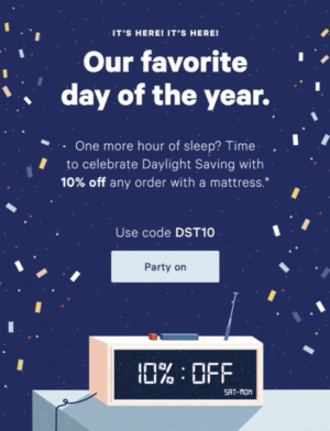 Casper email for daylight savings