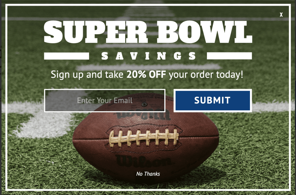 Superbowl Pop-Up